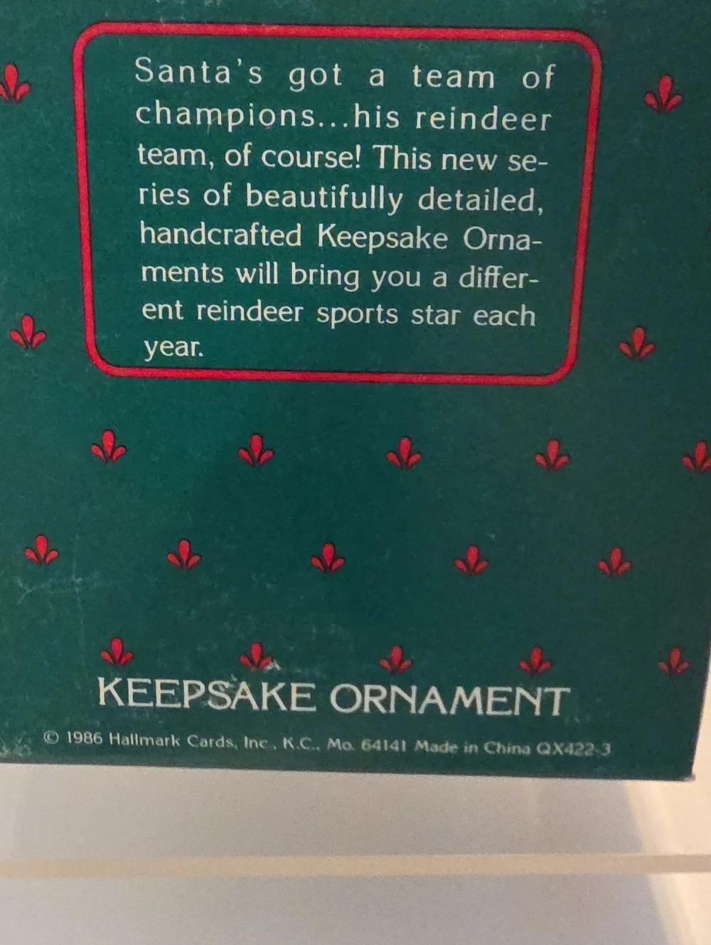 Vintage 1986 Hallmark Keepsake Reindeer Champs Dasher Christmas Ornament
